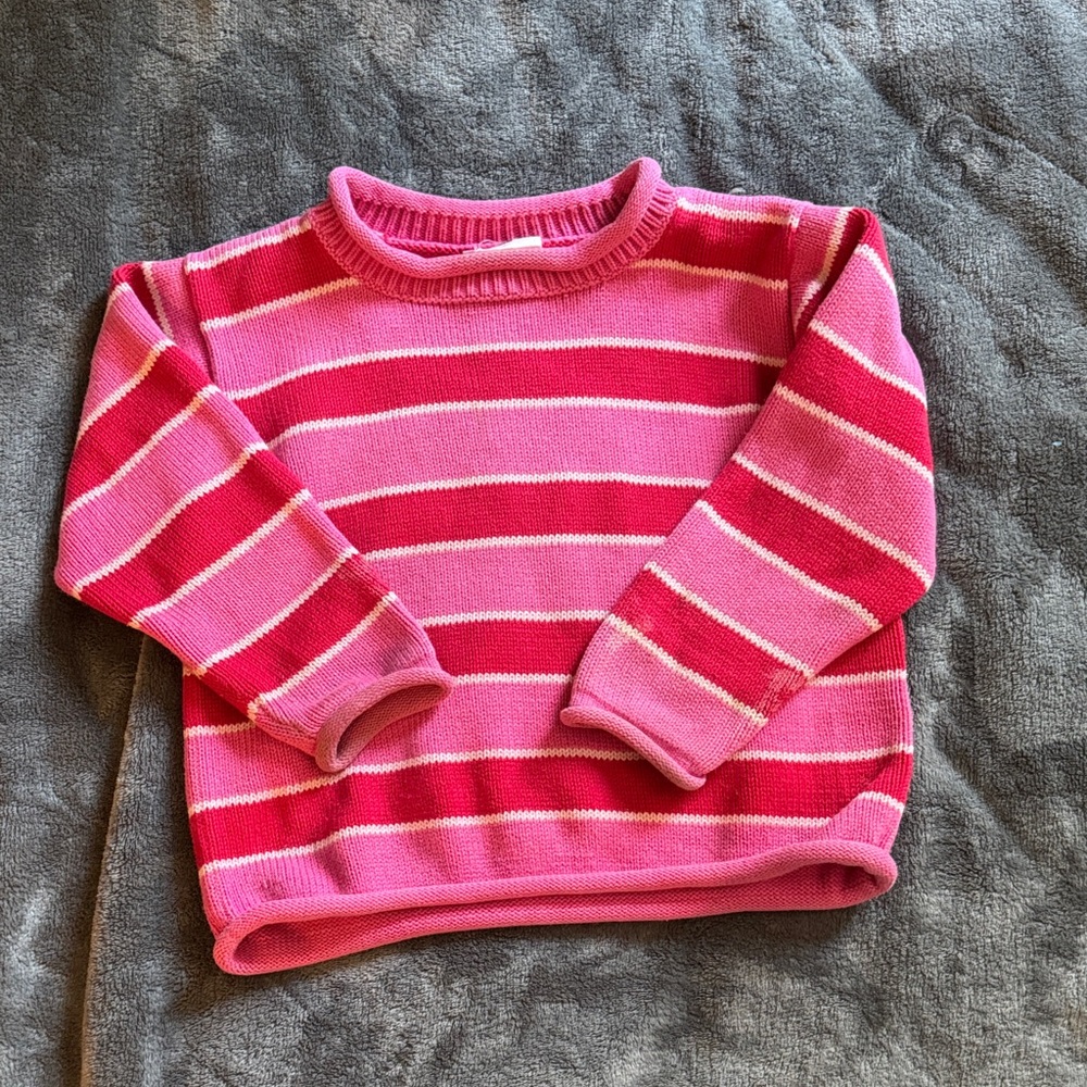 Hanna Andersson Pink Striped Kids Sweater
